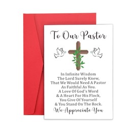 Pastor Appreciation Cards, Pastor Birthday Card for Pastor, Thank You Gifts for Pastor, Pastor Appreciation Gifts for Men Women, Pastor Appreciation Gifts for Priest Pastor Christmas Christian Prayer