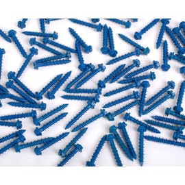 BCP Fasteners 100 Qty 1/4" x 1-3/4" Hex Head Diamond Tip Concrete Screws to Anchor Masonry, Block & Brick with Drill Bit Included (BCP499)