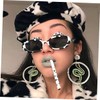 LIFKOME Trendy Cow Pattern Sunglasses for Women and Girls, Oval