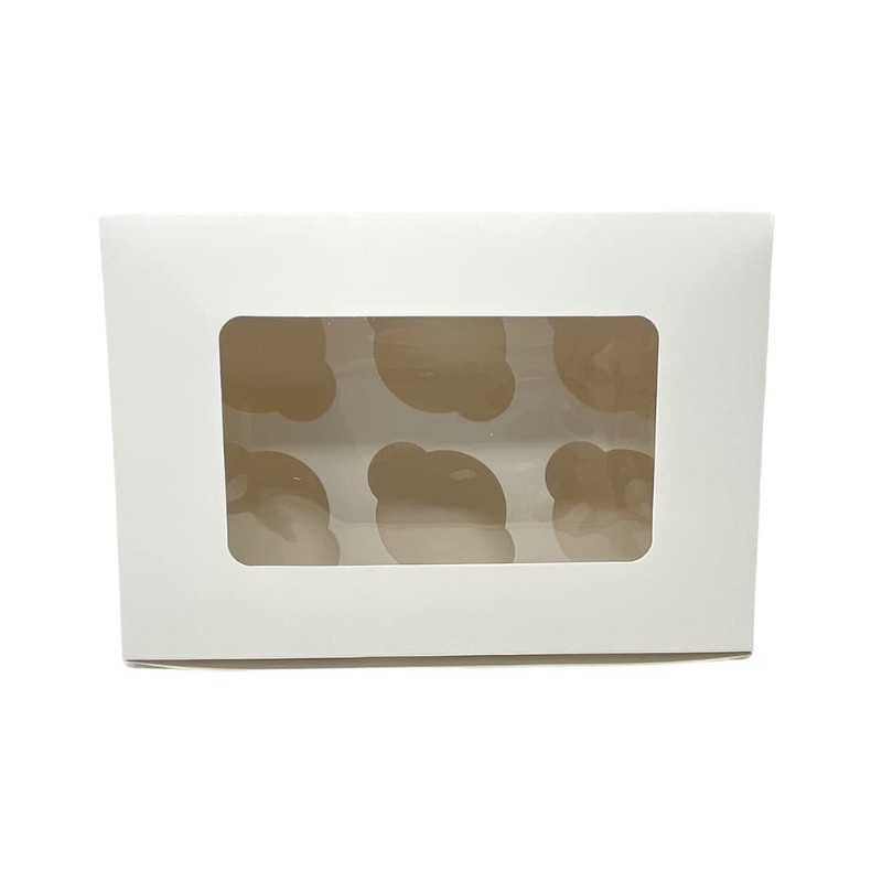 Decoraciondulce - 5 x White Boxes for Carrying Cupcakes, Muffins,