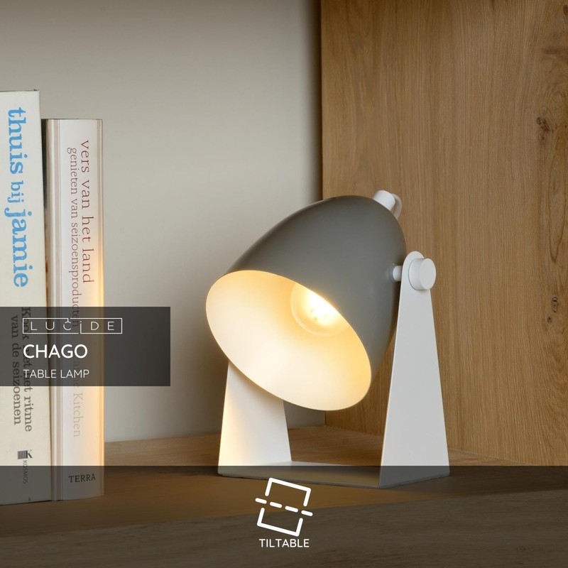 LUCIDE CHAGO Table Lamp 1 x E14 Grey