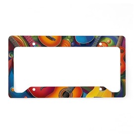 CafePress Guitar Collection Aluminum License Plate Frame, License Tag Holder