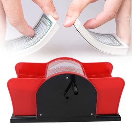 YUYTE Mezclador Manual de Cartas, Mezclador Manual de Cartas de 1 a 2 Barajas, Máquina para Barajar Cartas de Póquer, Máquina Barajadora Manual de Cartas para Jugar a Las Cartas(Rojo)