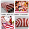 LIFKOME 2pcs Black/Red and White Striped Tablecloth Plastic Stripe Table