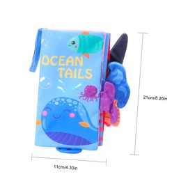 KONTONTY Educational Baby Plaything Soft Fabric Book 3D Ocean Animals Early Learning Preschool Book Baby Cloth