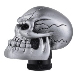 Padaodao Skull Gear Knob Car Shift Handle Head Accessories for Most Manual Transmission Vehicles SUV Trucks, Silver