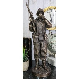 Marine Officer Military WW2 Staff Sergeant Squad Commander Smoking Cigar Statue