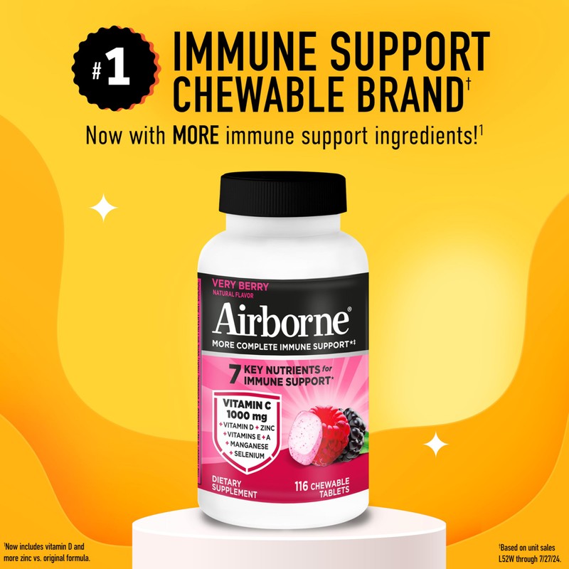 Airborne Vitamin C 1000mg (per Serving) - Very Berry Chewable