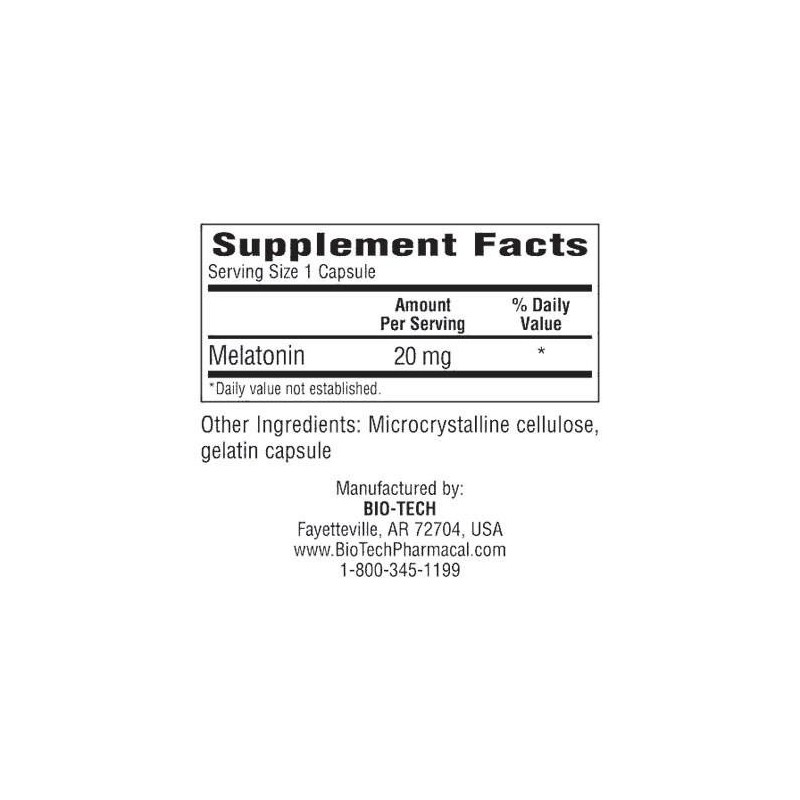 Bio-Tech Melatonina 20 mg 100 cápsulas