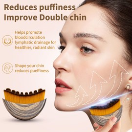 2PCS Upgrade the Encrypted Bristles Lymphatic Contour Face Brush, Face Dry Brushing for Chin Jawline Sculpting, Fit the Skin Precisely for Improve Blood Circulation, Promote Natural Detoxification