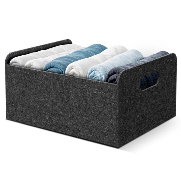 Bada Bing Sturdy felt basket in anthracite for shelf and