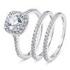 SweetJew Silver Engagement Wedding Rings for Women Round CZ Bridal