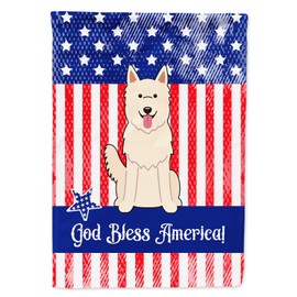 Caroline's Treasures BB3040GF Patriotic USA White German Shepherd Garden Flag Mailbox Flag Decorative Yard Flag Banner Outside Patio Artwork Yard Flower Beds, Garden Size, Multicolor