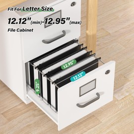 Ansook Plastic Hanging File Folders Letter Size,6 Pack Reinforced Expanding Extra Capacity Hang Folder,Heavy Duty 2”Expansion,Filing Cabinet Folders,Insertable Tabs,for Office, School & Home,Black