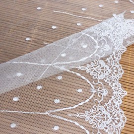 2 Yards White Retro Floral Embroidery Lace Trim Lace Fabric for DIY by The Yard 7.8 inches Width