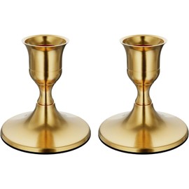Genérico Candelabros para Velas, Candelabros De Mesa, Porta Velas Decorativos, 2 Piezas De Hierro Dorado, 7x6.7 cm, Ideal para Bodas, Meditación Y Decoración Festiva del Hogar