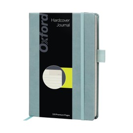 Oxford Journal, Lined Writing Notebook, Writer's Journal, Classic Notebook for School or Office, 320 Pages of Lined Paper, A5 Size, 5.6" x 8.3", Built-in Pen Loop, Light Teal Hardcover (1014494)