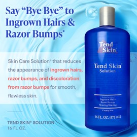 Tend Skin Razor Bump, Ingrown Hair Solution for Unsightly Razor Bumps, Ingrown Hair and Razor Burns, Post Shaving and Waxing Toner for Men and Women, Made in USA, 16 Oz