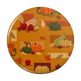 Fall Autumn Harvest Pumpkin and Squash pattern Pinback Button Pin