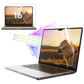 IPROKKO Paquete de 2 protectores de pantalla anti luz azul para MacBook Pro de 16 pulgadas (2021-2024, M1-M4), protector de ojos con bloqueador UV de luz mate antideslumbrante compatible con computadora portátil Mac de 16 pulgadas