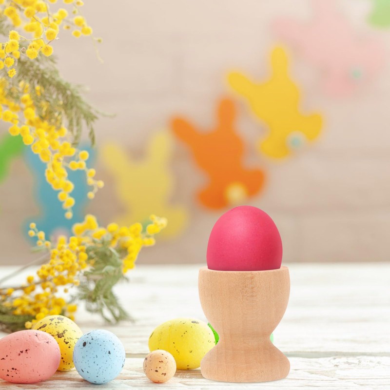 Toddmomy 24Pcs Wooden Egg Cups Easter Egg Cup Wood Egg