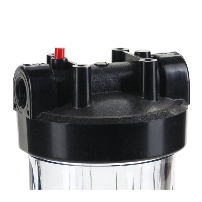 Hydronix HF45-10CLBK10PR Water Filter Housing 10" - 1" Ports, Clear