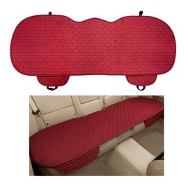 Sylvil Car Back Seat Cover, Anti-Slip Automotive Long Rear Seat Protectors with Storage Pocket, Breathable Comfortable Back Seat Cushion Pad Mat, Universal Car Accessories (Back Wine Red)