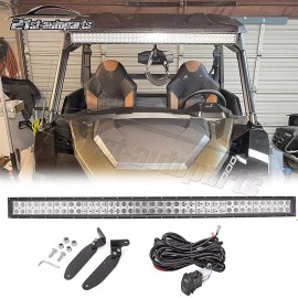21ST For 2016-2025 Polaris General XP 1000 42" LED Curved Light Bar+Roof Mount+Wire