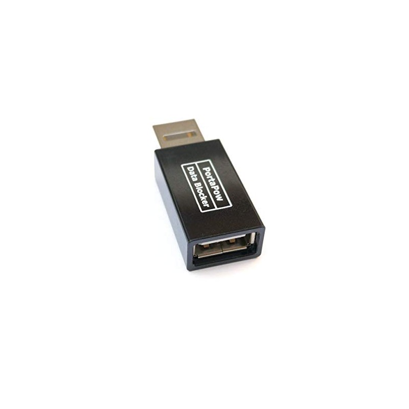 PortaPow USB Data Blocker - Protect Against Juice Jacking (Black,