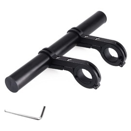 Azarxis Bicycle Handlebar Extender Bike Extension Bracket Extension Mount Holder Aluminum Alloy Lightweight Anti-Slip Stability Easy Installation (20cm - Black - Aluminum)
