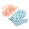 COLLBATH 2pcs Dual Sided Loofah Exfoliating Mitts Deep Cleansing Shower
