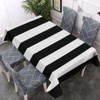 Walmsco Tablecloth White Black Stripes Decor For Dining Room Kitchen