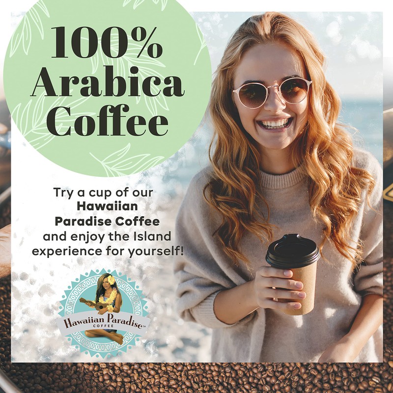 Hawaiian Paradise Coffee Volcano Dark Roast Whole Bean Coffee 24oz.
