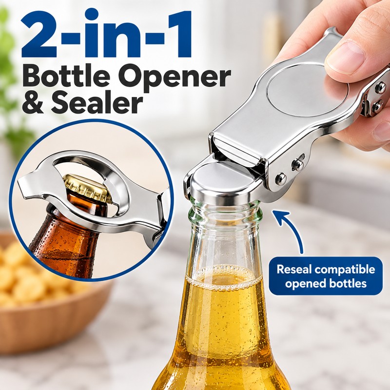 Multifunction Bottle Opener for Home & Bar – Stainless Steel