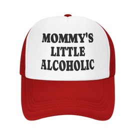 Mommy's Little Alcoholic Hat Funny Trucker Hats Mesh Baseball Cap, Adjustable Fishing Caps Hat for Men Women