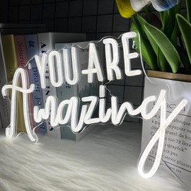You are Amazing Neon Sign, LED Neon Lights for Wall Decor Classroom Family Neon LED Signs for Bedroom Light Up Encouragement Sign for Class Party Wall Decor Gift for Classmates Roommate Friends