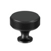 Rergy 10 Pack Knurled Matte Black Cabinet Knobs Round Kitchen