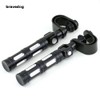 Bravedog Motorcycle Highway Foot Pegs Rest Black 25-32mm Engine Guard