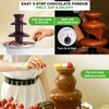 Nutrichef 3 Tier Chocolate Fondue Fountain - Electric Stainless Chocolate
