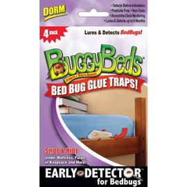 BuggyBeds Bed Bug Trap - BuggyBeds Dorm Glue Traps (Pack of 4) - Detect Before Infestation