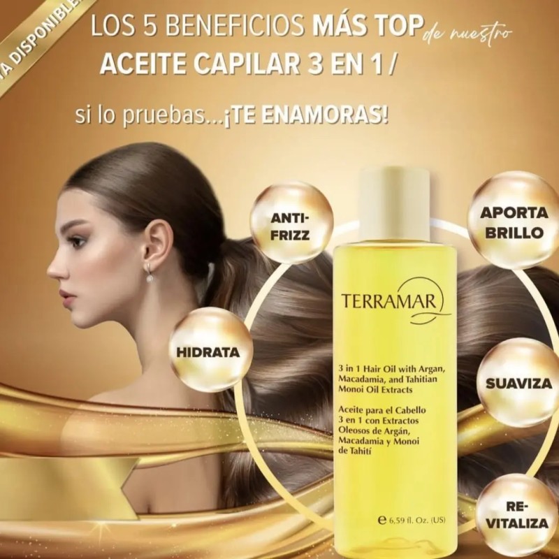 Terramar 3 In 1 Hair Oil Nutrición 98ml 100%original
