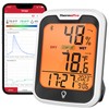 ThermoPro TP358 Bluetooth Thermometer for Room Temperature with Built-in Clock,