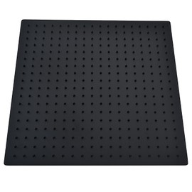 16 Inch Large Rain Shower Head - Matte Black Ceiling Rainfall Showerhead 304 Stainless Steel High Pressure