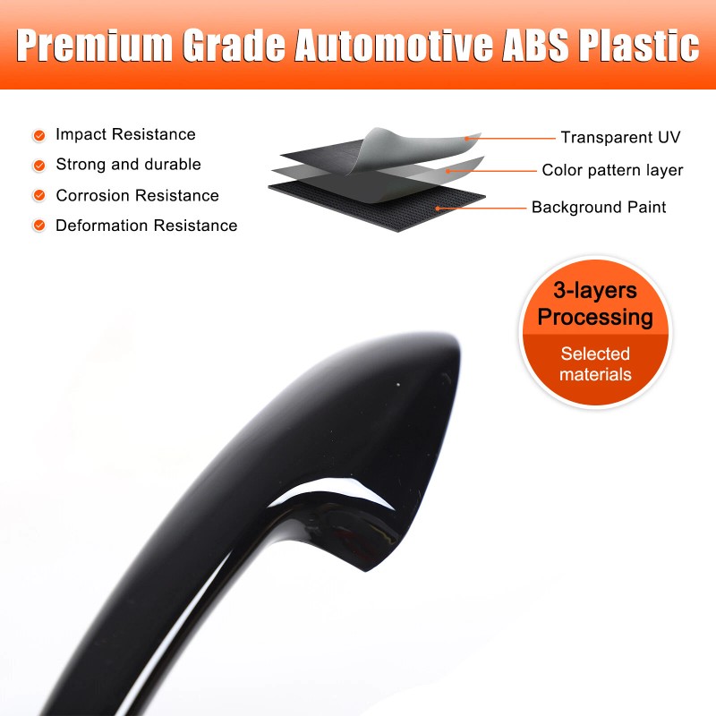 YNEI Gloss BLack Door Handle Upper Add-on Cover Fits Mercedes