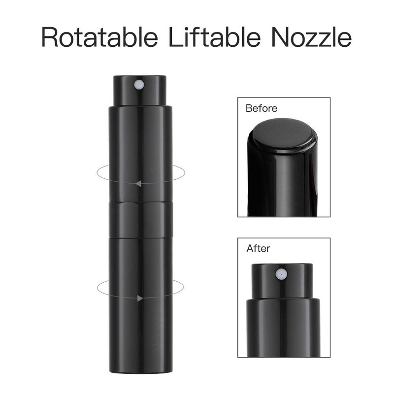 LISAPACK 8ML Atomizer Perfume Spray Bottle for Travel, Empty Refillable