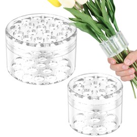 2Pcs Spiral Ikebana Stem Holder Clear Flower Stem Holder 5cm+7cm DIY Bouquet Twister Plastic Floral Arrangement Holder Ring for Vases Decor