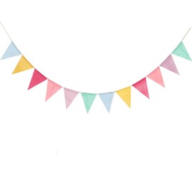 Ovanda Outdoor Bunting, Outdoor Bunting, Weatherproof Garden, Bunting Banner, Garland Outdoor, Decorative Rainbow, Faux Linen Bunting Garland for Wedding, Birthday, Imitation of the Mabula Flag