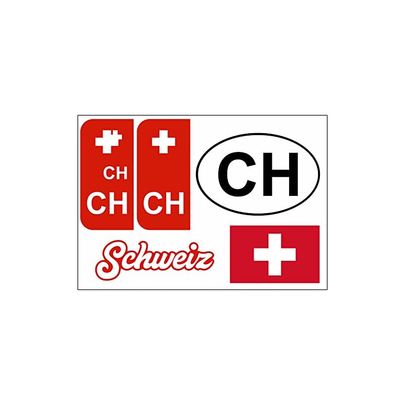 Daged Switzerland Sticker Card 5 Pieces – Foreign License Plate