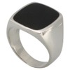 Solid Sterling Silver Signet Ring with Onyx, Silver
