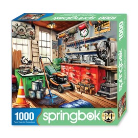Springbok Tool Man's Garage 1000 Piece Puzzle for Adults - Colorful Garage Filled with a Handyman's Gear